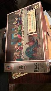 lot 50655 image: The Last Supper Jigsaw Puzzle by Milton Bradley box only