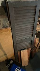lot 50667 image: Gray Wooden Louvered Shutters