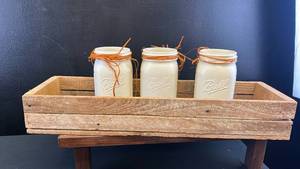lot 50721 image: Ball Mason Jars with Wooden Crate Display Set