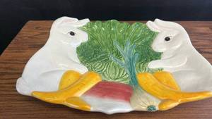 lot 50744 image: Fitz and Floyd Omnibus Rabbit Decorated Serving Platter