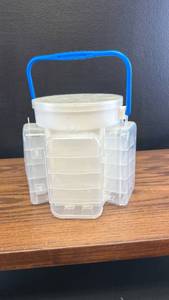 lot 60452 image: Clear Plastic Craft Storage Container with Handle