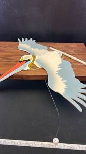 lot 60461 image: Wooden Pelican Mobile Hanging Decoration