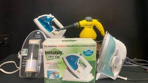 Mixed Lot of Home Appliances - Steam Irons and Air Purifier Bundle