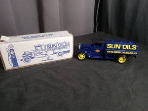 lot 5904 image: Sun Oil Company Die Cast Tanker Truck Model with Original Box
