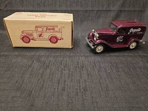 lot 50254 image: Grapette Soda 1932 Panel Delivery Truck Die Cast Coin Bank with Original Box