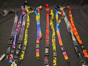 lot 50265 image: Mixed Pattern Lanyards with Metal Clips and Key Rings