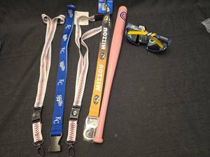 lot 50279 image: MLB Team Lanyards and Sports Sunglasses Bundle