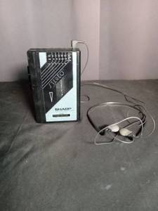 lot 5821 image: Sharp Portable Cassette Radio Player with Headphones