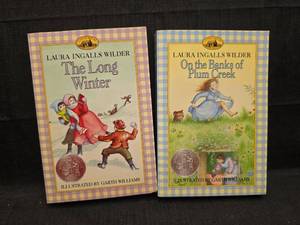 lot 50171 image: Laura Ingalls Wilder Little House Books Set - The Long Winter and On the Banks of Plum Creek