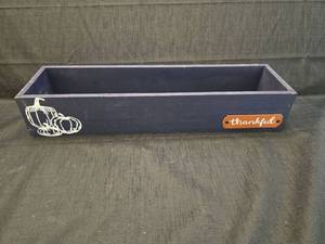lot 50230 image: Thankful Wooden Display Box with Pumpkin Design