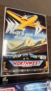 lot 730 image: Northwest Airlines Travel Poster Wings to Your Vacation