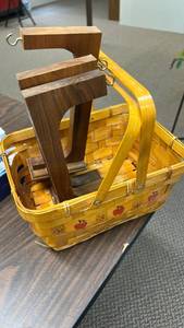 lot 731 image: Woven Wicker Basket with Wooden Dividers