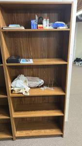 lot 772 image: Wood Grain 5-Shelf Bookcase contents not included