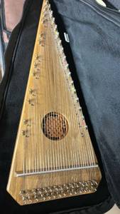 lot 777 image: Hammered Dulcimer with Decorative Sound Hole and Case