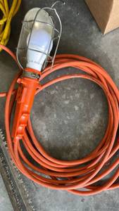 lot 796 image: Industrial Work Light with Orange Extension Cord