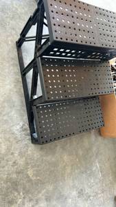 lot 803 image: Metal Pegboard Storage Steps with Perforated Platform