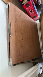 lot 811 image: Folding Wooden TV  Table with Metal Frame