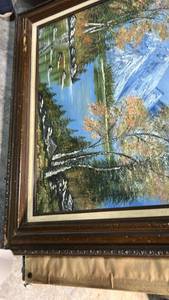 lot 815 image: Framed Autumn Forest Landscape Oil Painting