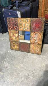 lot 816 image: Decorative Square Wall Mirror with Colorful Pattern Tiles