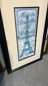lot 819 image: Framed Paris Eiffel Tower French Typography Wall Art