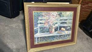 lot 820 image: Framed Still Life Oil Painting with Floral Arrangement