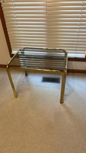 lot 827 image: Brass and Glass Coffee Table