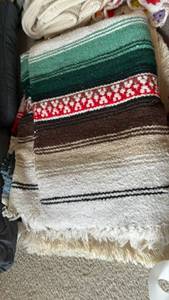 lot 847 image: Mexican Serape Blanket with Fringe
