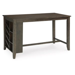 lot 59938 image: Signature Design by Ashley Rokane Counter Height Dining Room Table with Built in Wine Rack  Brown - Retail - $549.99