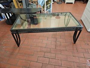 lot 59946 image: black glass coffee table