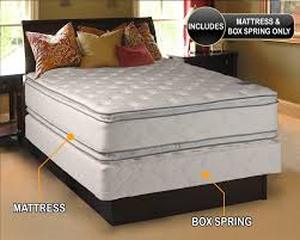 lot 59933 image: Queen Size Memory Foam Mattress with Quilted Top and Mattress Box Spring