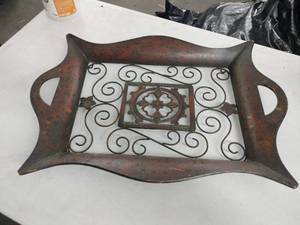lot 60655 image: Decorative Wrought Iron Serving Tray