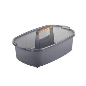 lot 60657 image: Casabella Cleaning Storage Caddy with Handle Plastic Multipurpose Organizer, Rectangle, 1.85-Gallon, Gray