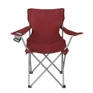 lot 60662 image: Ozark Trail Quad Folding Camp Chair with Cup Holder  Red