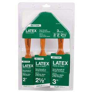 lot 60680 image: Better 2 In. Flat Cut  3 In. Flat Cut  2.5 In. Angled Sash Polyester Paint Brush Set (3-Pack)