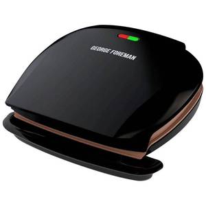 lot 60717 image: George Foreman 5-Serving Classic Electric Indoor Grill & Panini Press, Copper Finish