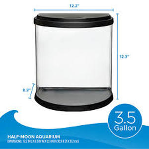 lot 60710 image: Top Fin half-moon aquarium with Miscellaneous Accessories
