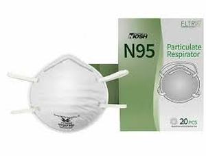 lot 60757 image: FLTR N95 Particulate Respirator Face Masks 20 Count Box NIOSH Approved
