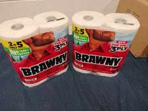 lot 24727 image: Brawny Tear-A-Square 3-Ply Paper Towels - 2 Family Size Rolls - 2 Packages - Retail - $13.99