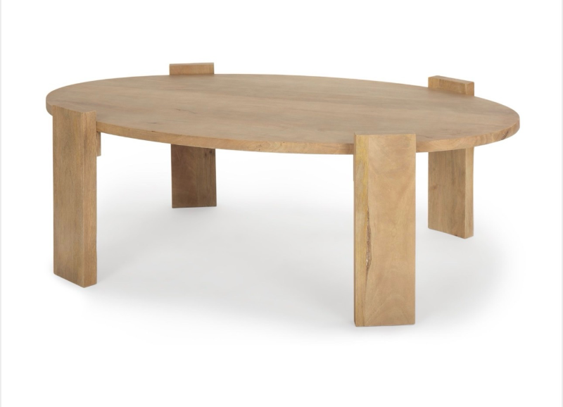 lot 5112085 image: Mercana Evelyn Light Brown Oblong Coffee Table 70114 - Retail $1,503