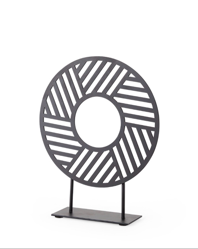lot 5109088 image: Micra 9.1L x 2.6W x 10.9H Matte Black Metal Decorative Object on a Stand 69494 - Retail $97.99