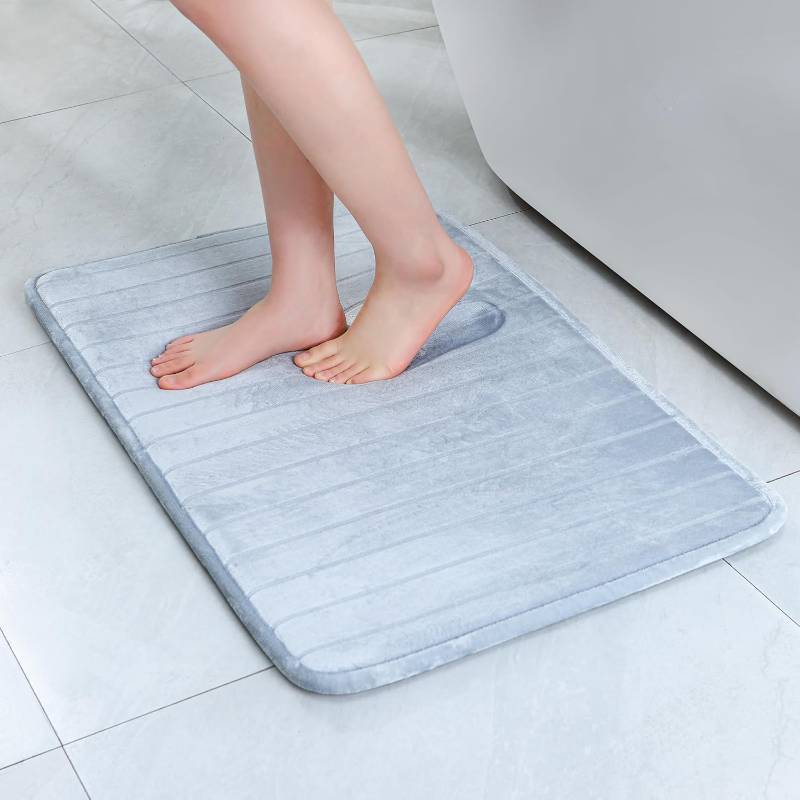 lot 8740 image: SWEMSTAR Bathroom Rugs Thick Memory Foam Bath Mat - Non-Slip, Quick Dry, Absorbent Washable Floor Microfiber Mat for Shower, Tub, Home Decor Accessories - 17x24