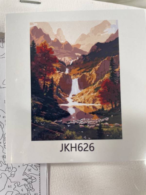 lot 9031 image: QUITEDEW Paint by Numbers for Adults Beginner, Mountain View Paint by Number with Frame, Mountain Nature Paint by Number Adult Home Wall Decoration with Colorful Box 8x12 Inch(Mountain Scenery)