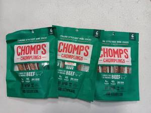 lot 43536 image: 3 Pack CHOMPLINGS Italian-Style Beef Sticks - 6ct0.5oz