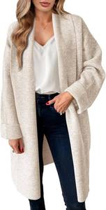 lot 43560 image: Saodimallsu Womens Long Cardigan Sweaters Chunky Open Front Oversized Slouchy Knit Fall Trendy Coatigan Jackets Color Brown Size Small (Brown is darker then stock photo)