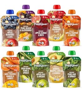 lot 41698 image: Happy Baby Organics Stage 3 Baby Food Puree Fiber and Protein Assorted Fruits and Veggies Mix, Pea Protein 3.5 Ounce (Pack of 16)