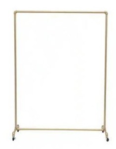lot 15499 image: YIYIBYUS Gold Iron Clothes Rack Hanging Rod Freestanding Pipe Garment Rack 47.2 in. W x 63 in. H