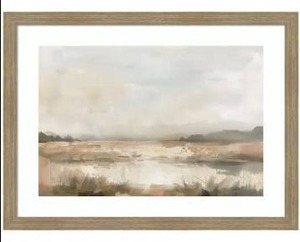 lot 15509 image: Kate and Laurel Woodgrain Neutral Abstract Landscape Framed Art Print 20 in. x 26 in