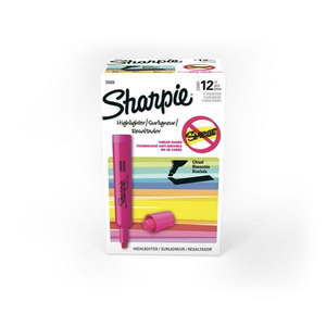 lot 15557 image: 10 Boxs Of Sharpie Tank Style Highlighters  Chisel Tip  Fluorescent Pink  Box of 12