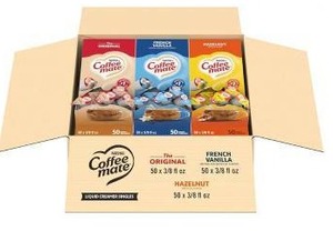 lot 15574 image: 2 Nestle Coffee Mate Creamer Singles Variety Packs - 300 Count, BB Mar 2026