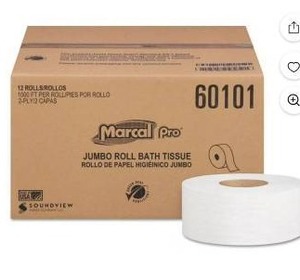lot 15575 image: Marcal Pro Jumbo Roll Bath Tissue 12 Pack Septic Safe Bathroom Tissue Paper
